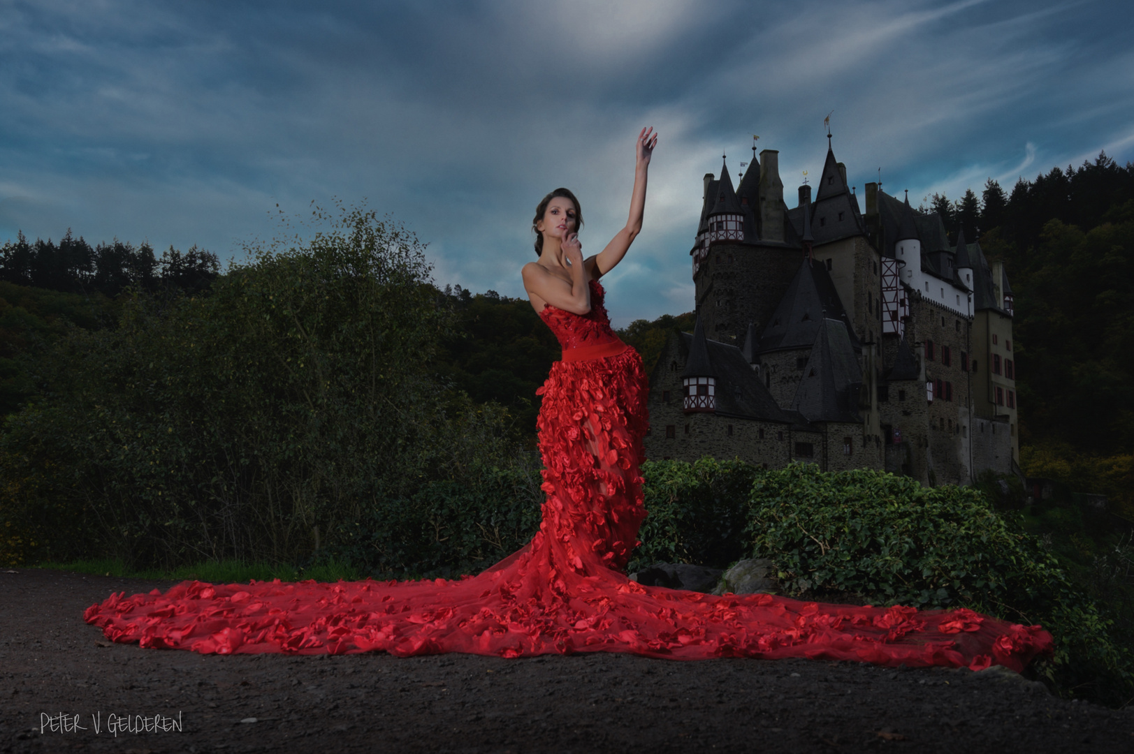 red dress