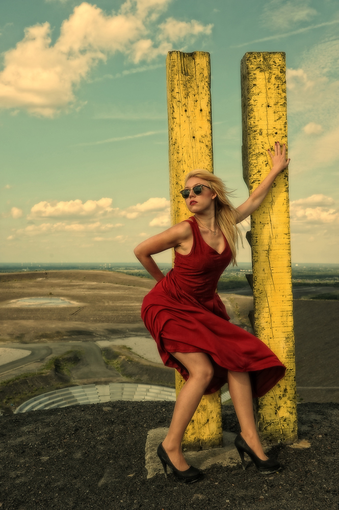 red dress