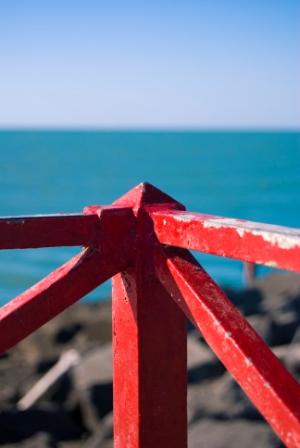 Red fence in Fiumicino