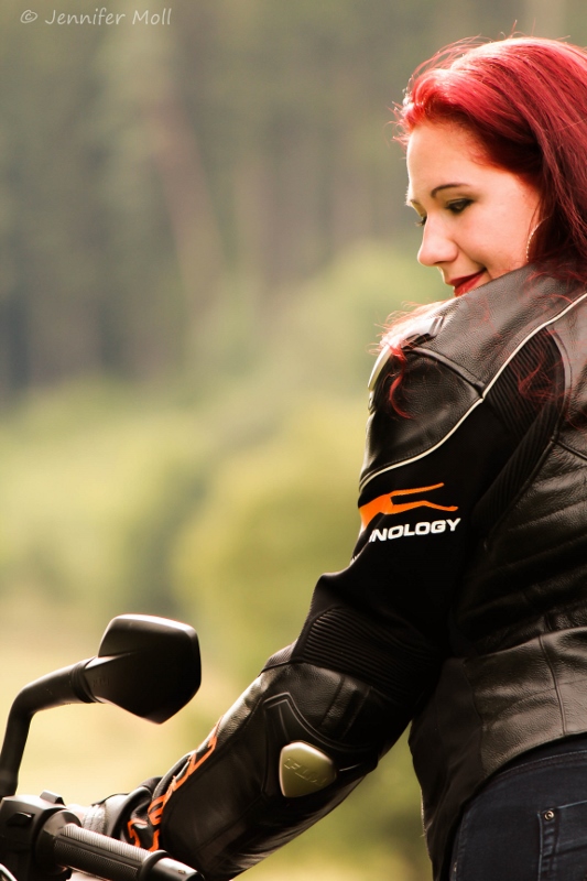 Red Hair and Motorcycle