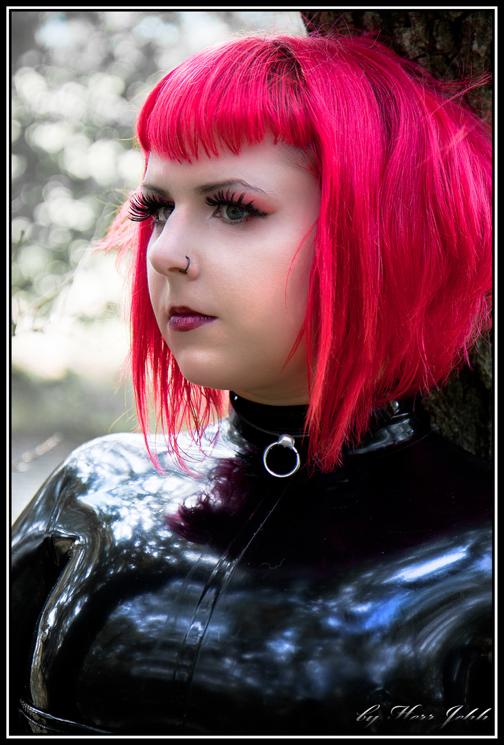 Red Hair & Black Latex