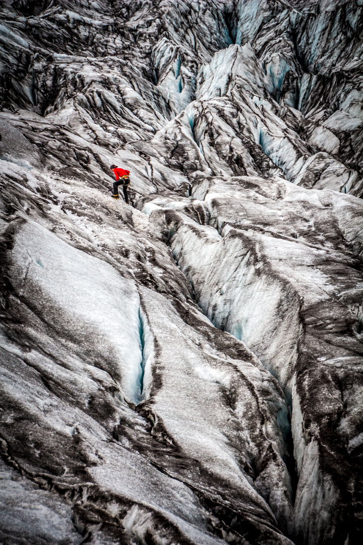 Red Men On Snow