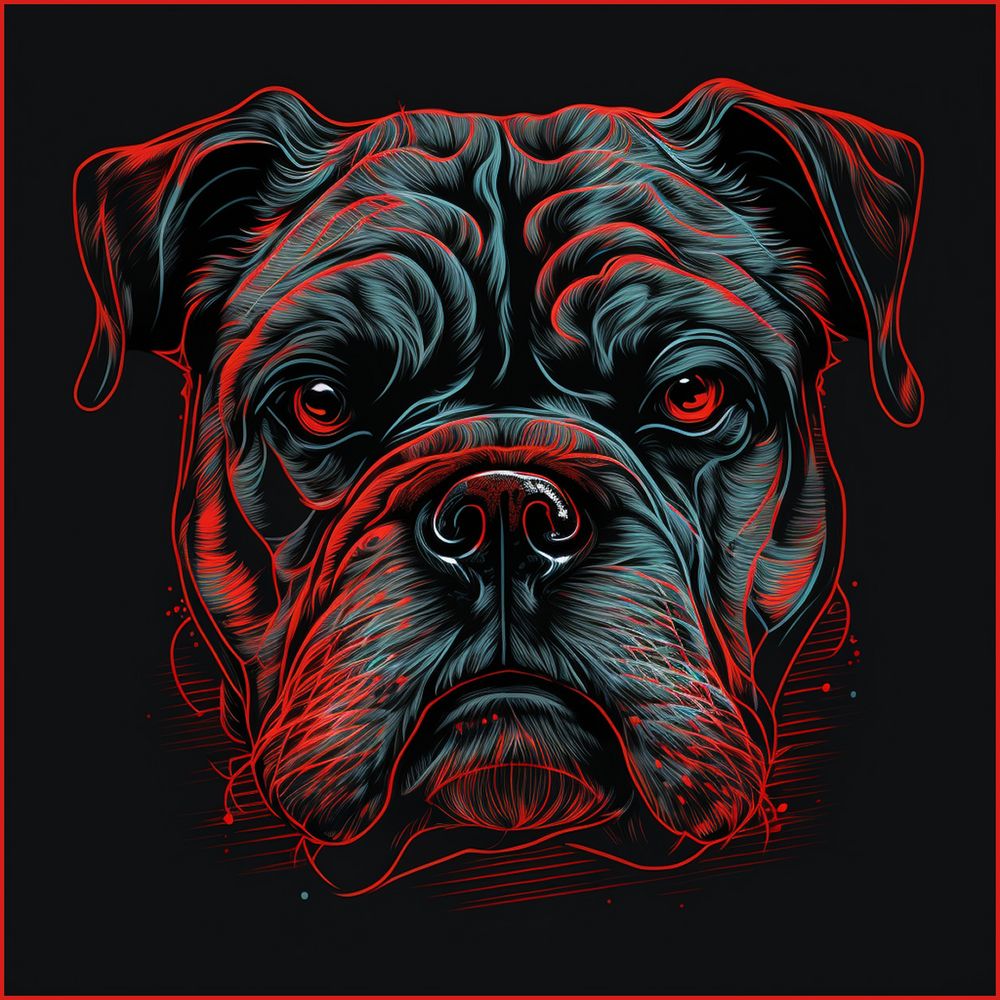 Red Neon Bulldog