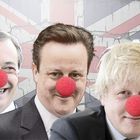 Red Noses, britische Supernasen Brexit 2016 (Boris, David + Nigel)