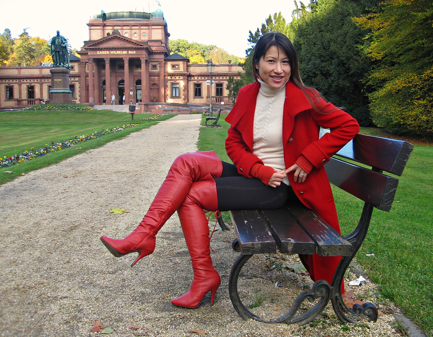 Red Overknee Boots