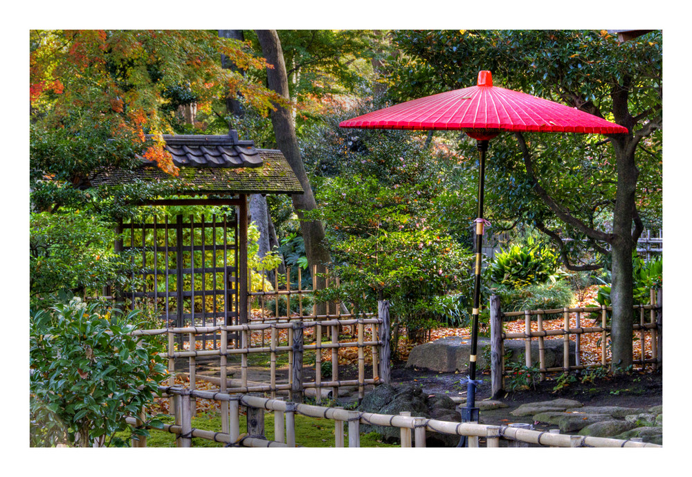 Red paper umbrella