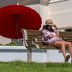 Red parasol, Glenelg beach