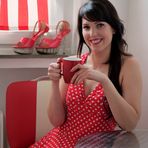 Red shoes and coffee