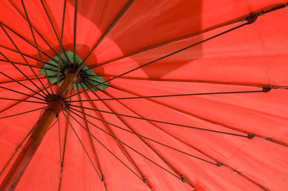 red sun umbrella