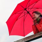 red umbrella.