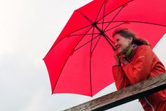 red umbrella.