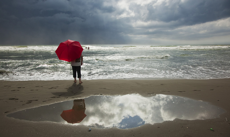 ...red umbrella...