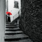 Red Umbrella in the streets of Limone