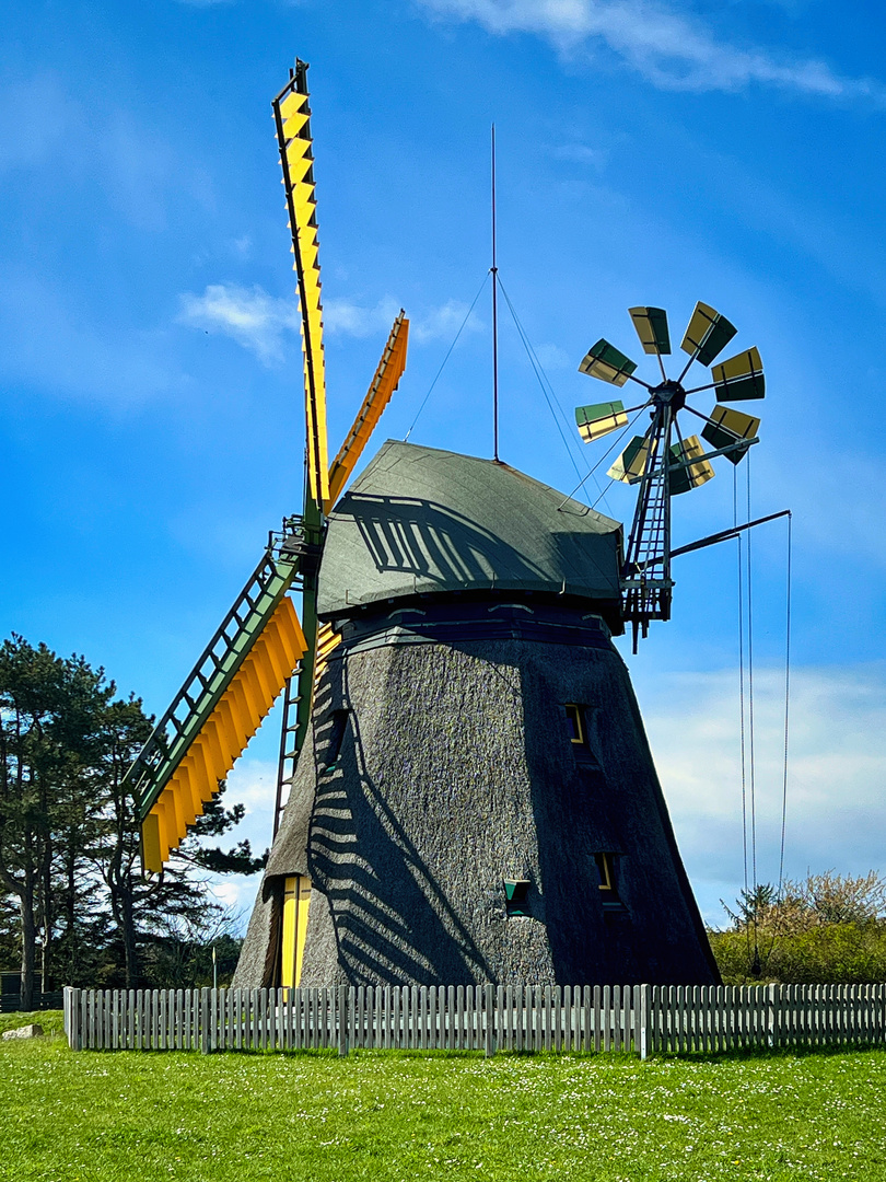Reetgedeckte Windmühle