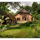 Reetgedecktes niederdeutsches Hallenhaus in Middelhagen - Rügen