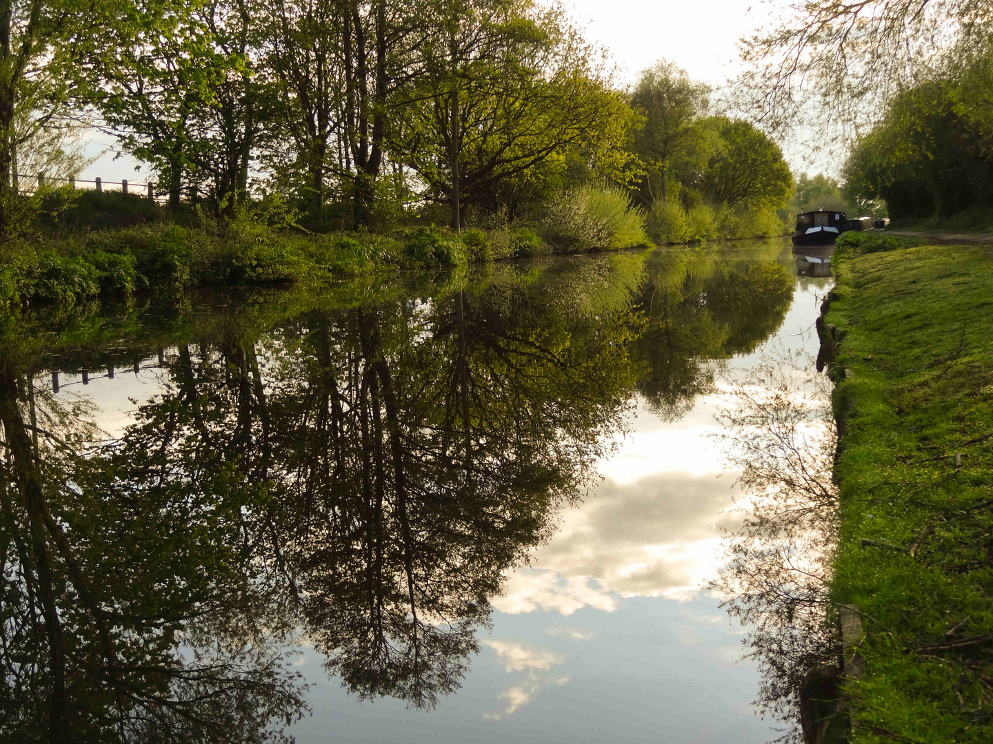 Reflecting by the canal