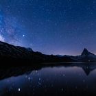 Reflection from the milky way above Matterhorn