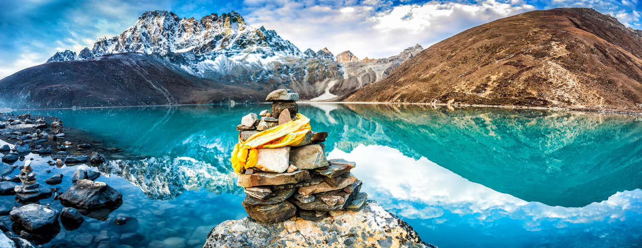 Reflection the mountains, Gokyo Lake, Nepal