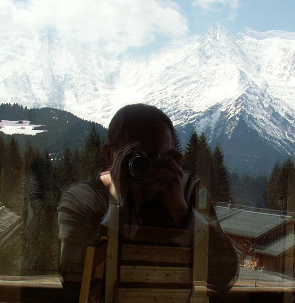 Reflective Self Portrait with Mountains