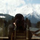 Reflective Self Portrait with Mountains