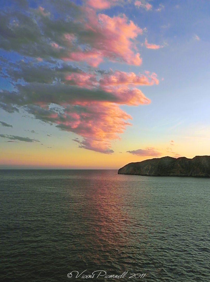 reflejos de un atardecer