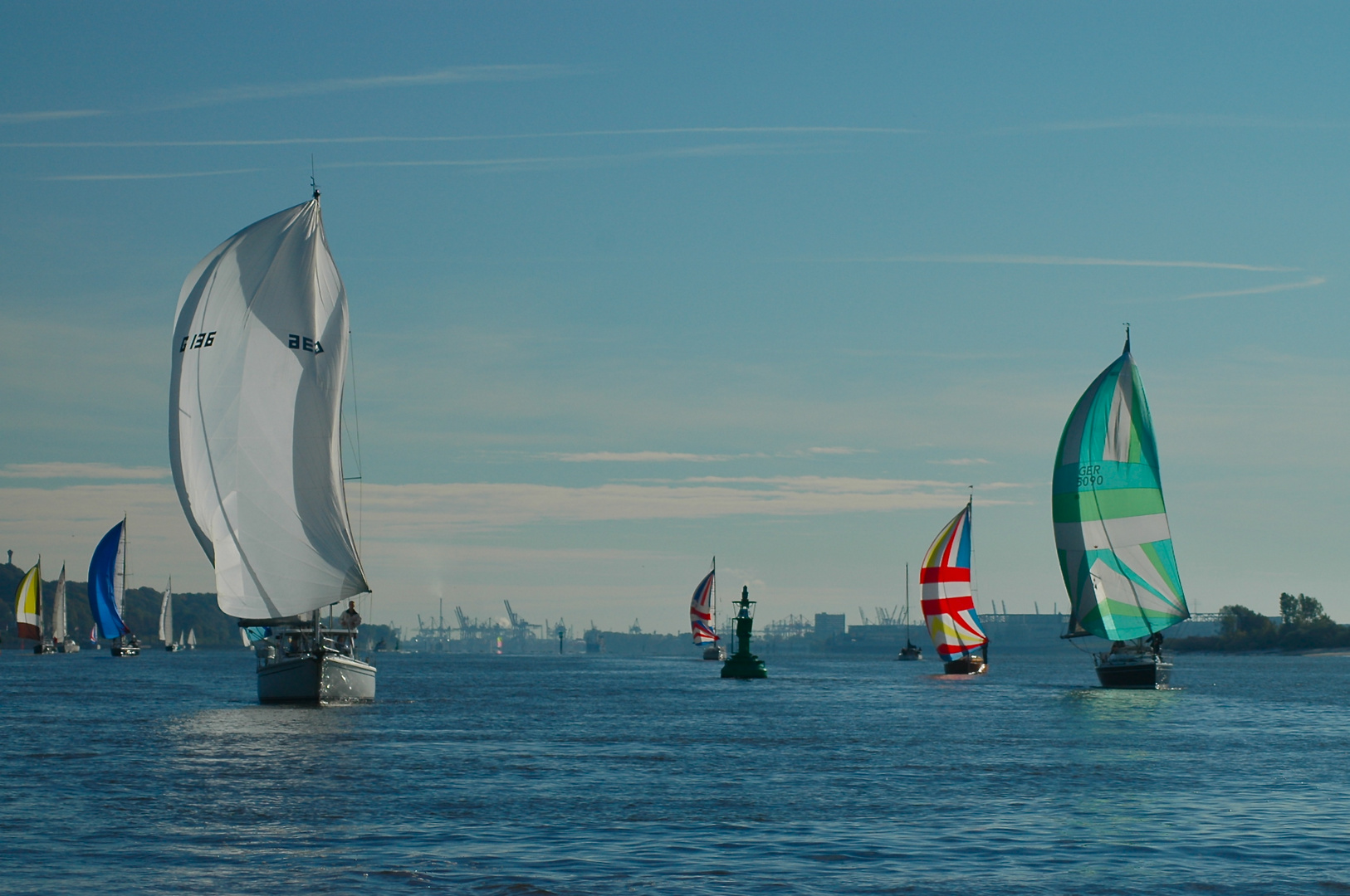 Regatta auf der Elbe