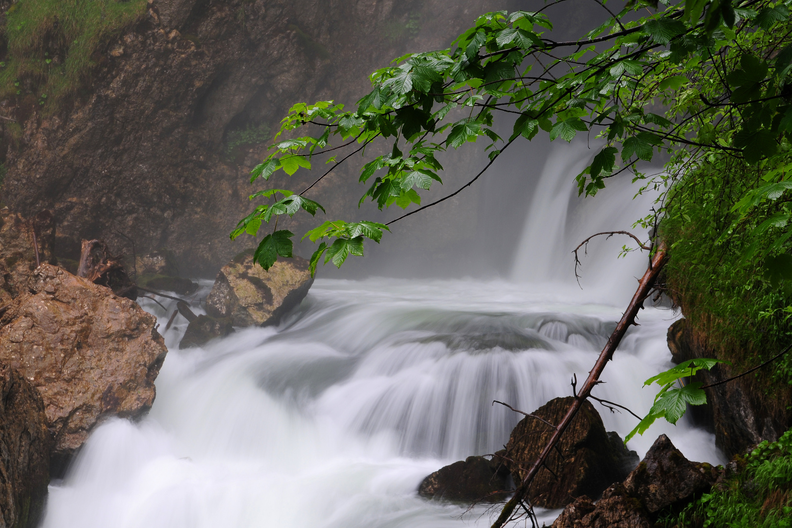 Regen am Gollinger Wasserfall