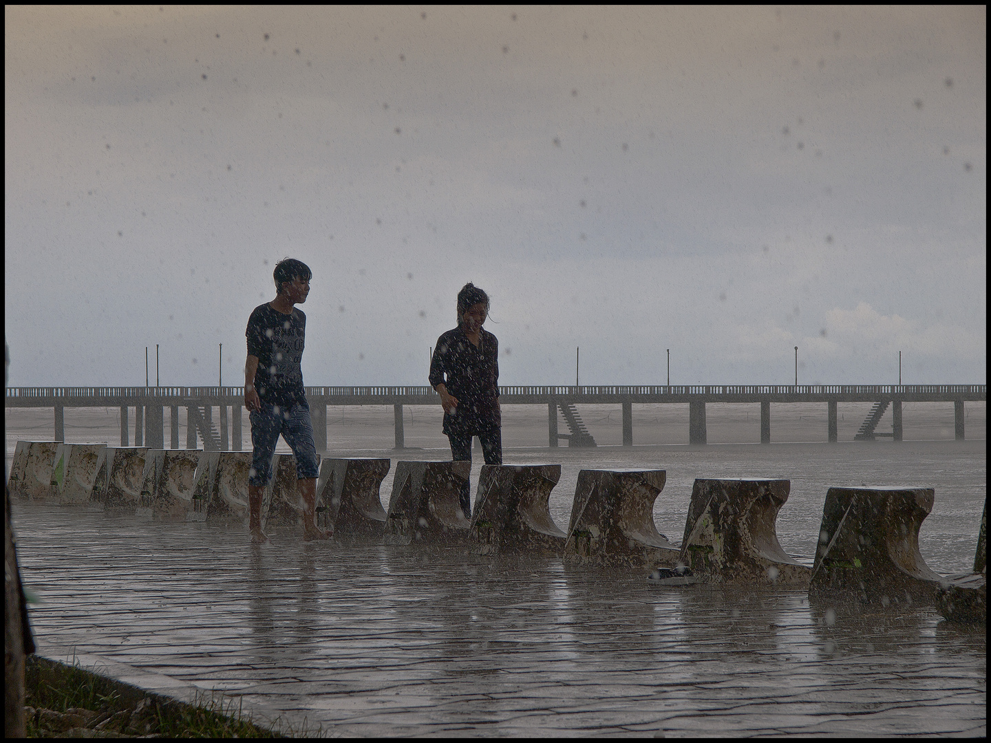 Regen am Pier