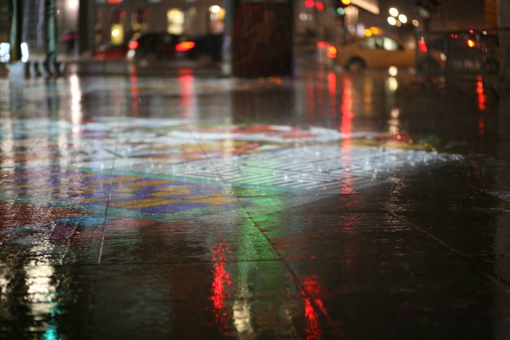 Regen am Potsdamer Platz