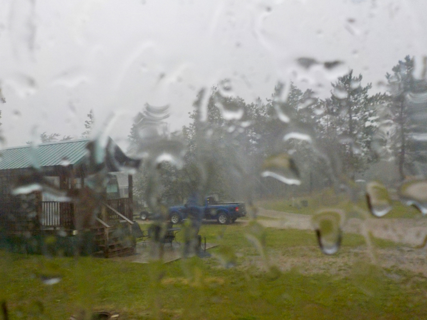 Regen auf einem Campingplatz in Minnesota/USA