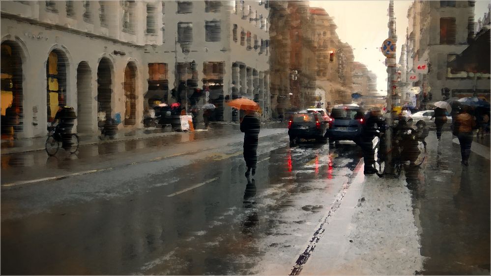 Regen Friedrichstra e Foto Bild bearbeitungs Regen Friedrichstra e Foto Bild bearbeitungs
