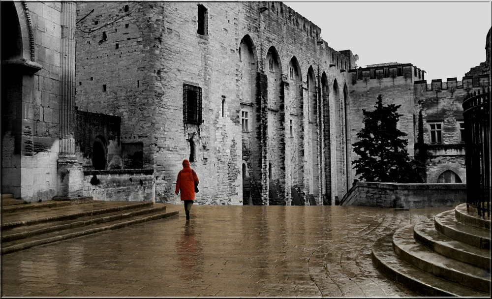 Regen in Avignon (Negativ-Scan)