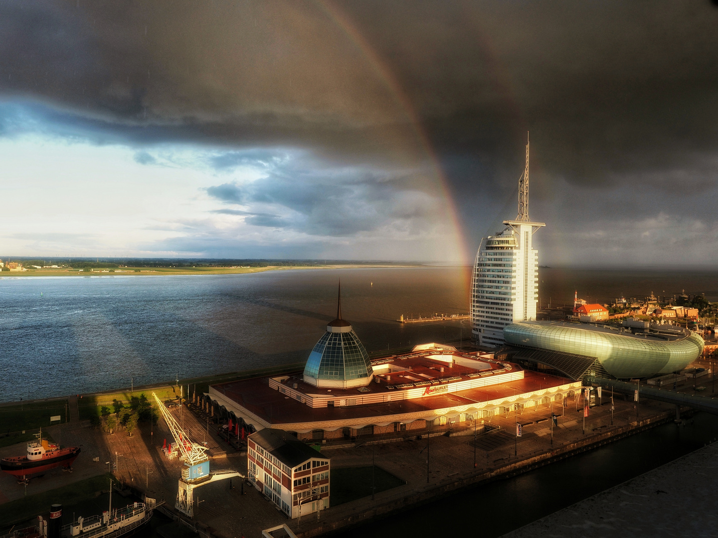 Regenbogen an der Wesermündung 