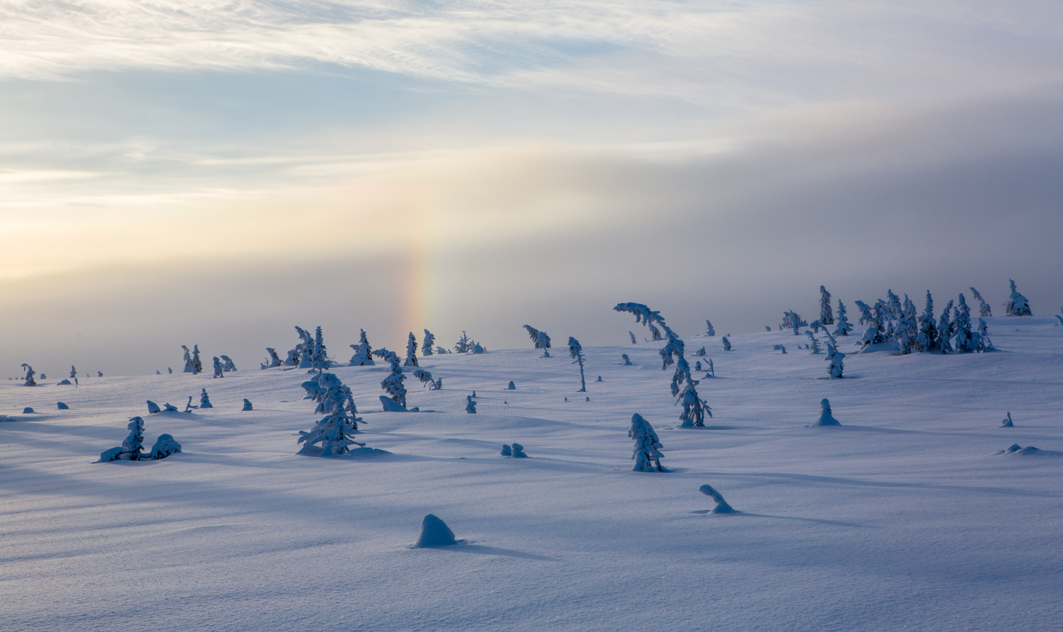 Regenbogen bei minus 15 Grad