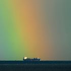 REGENBOGEN-Frachter auf der Außenelbe vor Cuxhaven