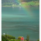 Regenbogen im Lusterfjord