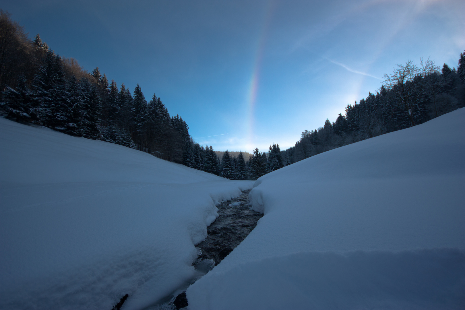 Regenbogen, Im Thüringer Wald / Winter 2011