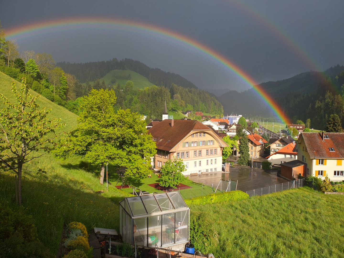 Regenbogen in Trubschachen, 30.05.2013