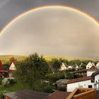 Regenbogen mit Blick auf den Solling. 