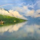 Regenbogen über dem Bohinj-See