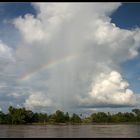 Regenbogen über dem Mekong, Laos