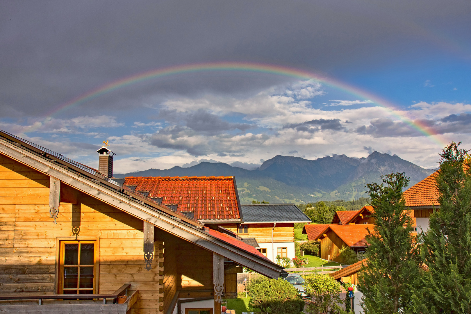 Regenbogen über dem Rubihorn, Allgäu