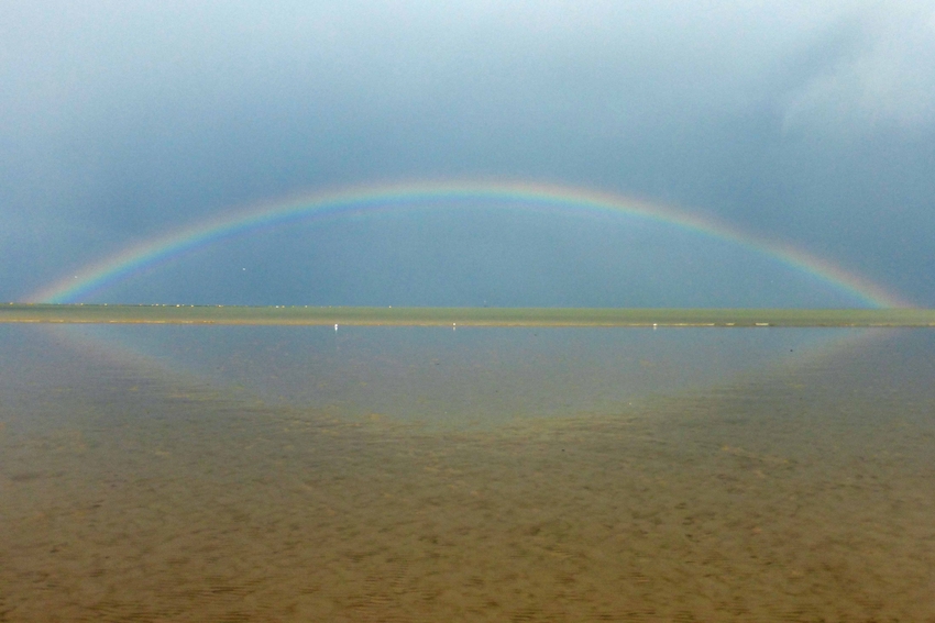 Regenbogen über dem Watt