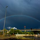 Regenbogen über der A7