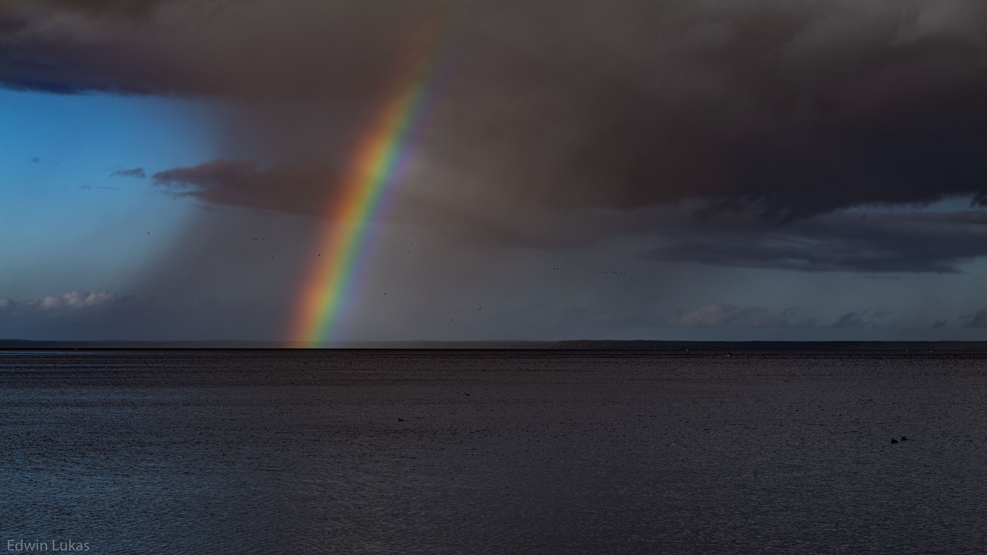 Regenbogen über der Müritz