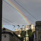 Regenbogen über die Festung Hohensalzburg