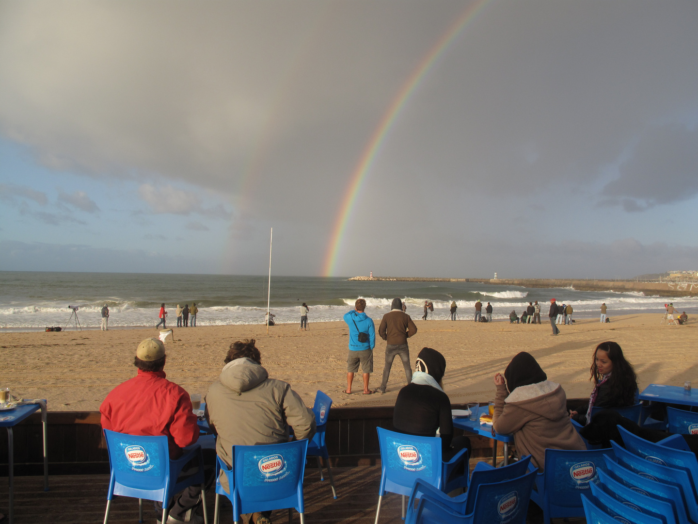 Regenbogen über Peniche