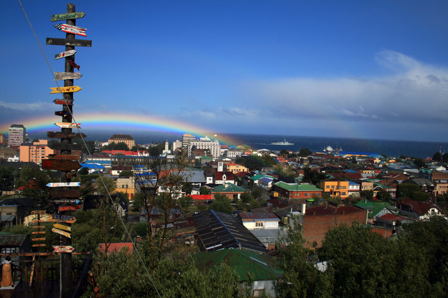 Regenbogen ueber Punta Arenas