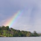 Regenbogen über Rhein bei Rüdesheim