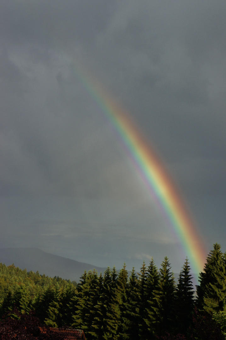 Regenbogen überm Rachel